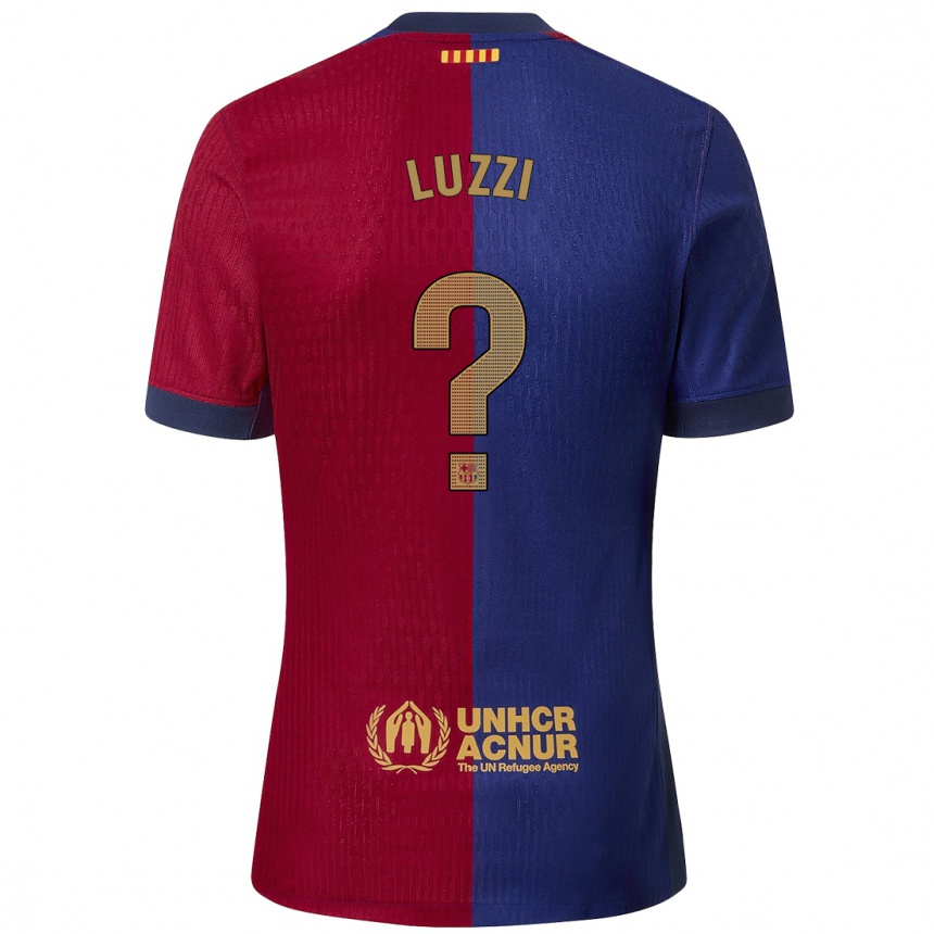 Kids Football Fabian Luzzi #0 Blue Red Home Jersey 2024/25 T-Shirt Australia