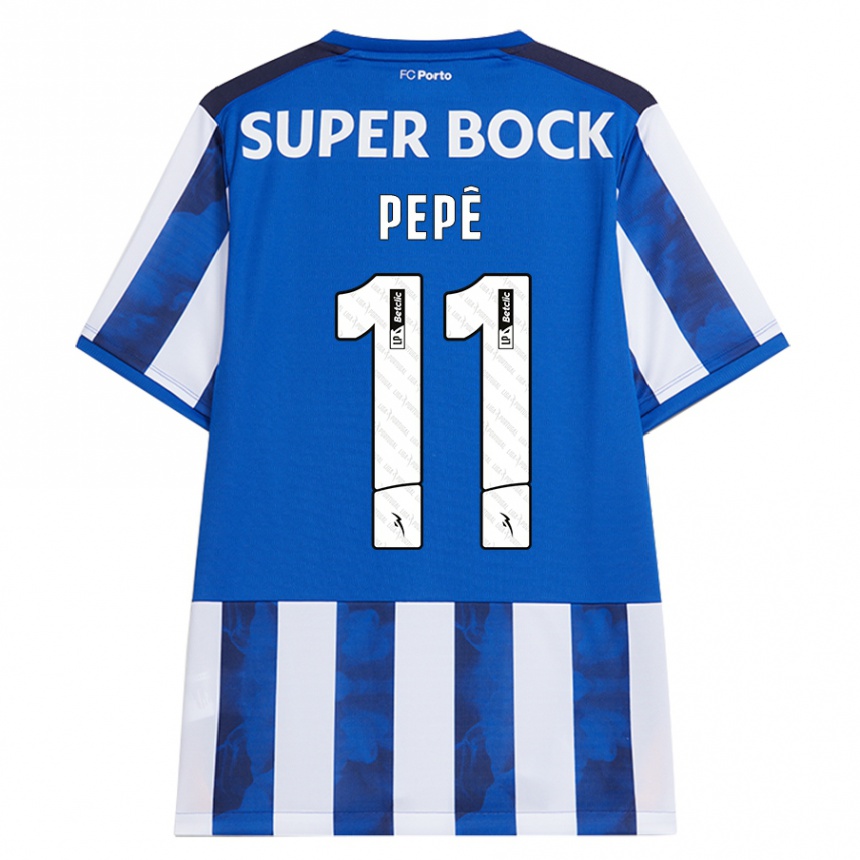 Kids Football Pepe #11 Blue White Home Jersey 2024/25 T-Shirt Australia