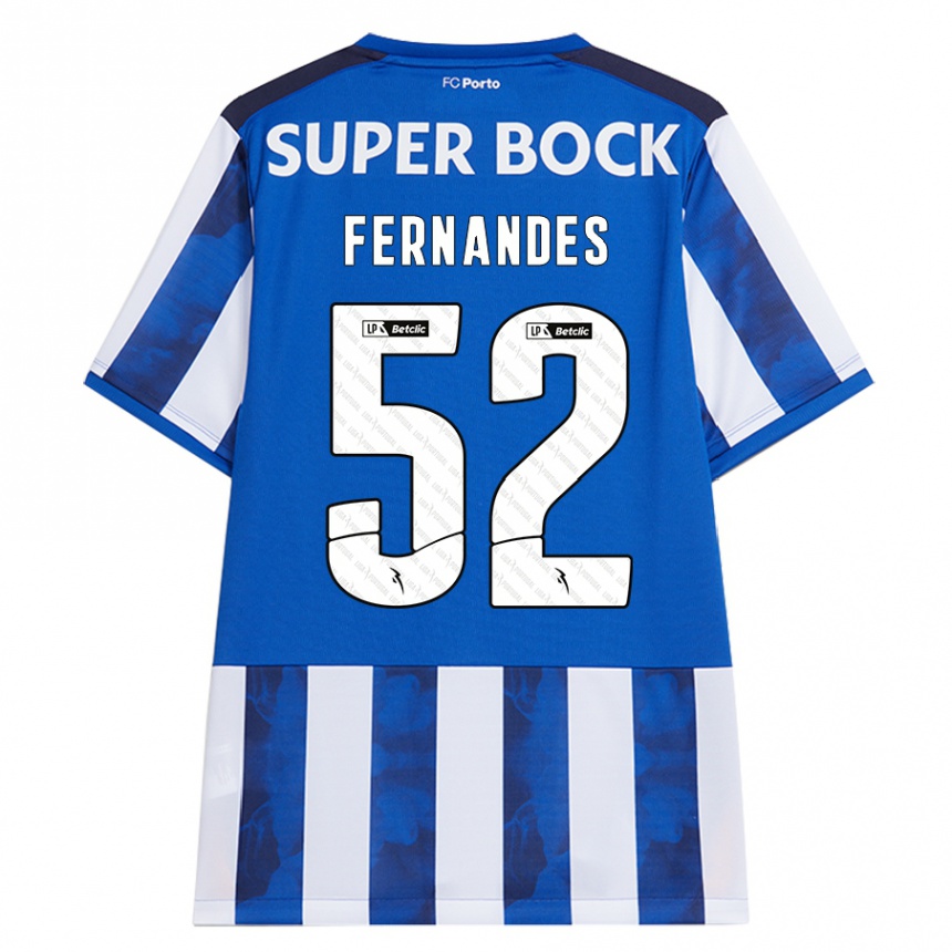 Kids Football Martim Fernandes #52 Blue White Home Jersey 2024/25 T-Shirt Australia