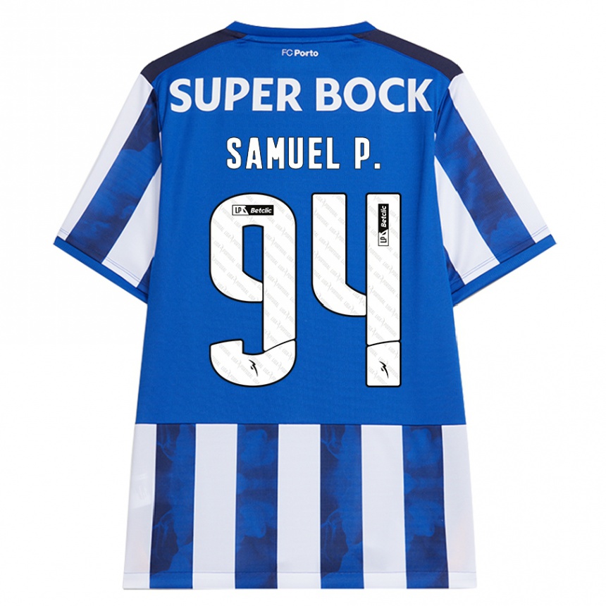 Kids Football Samuel #94 Blue White Home Jersey 2024/25 T-Shirt Australia