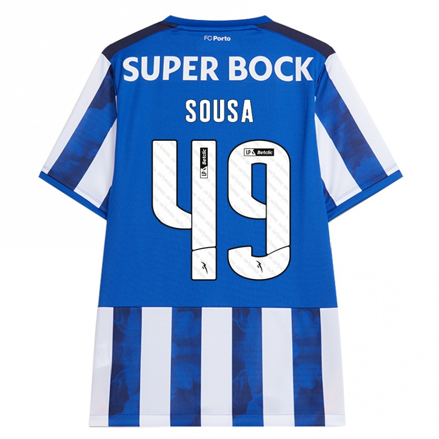 Kids Football Gonçalo Sousa #49 Blue White Home Jersey 2024/25 T-Shirt Australia