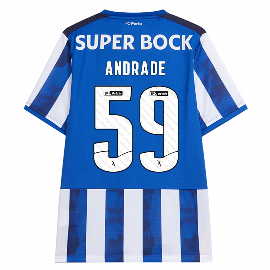 Kids Football Tiago Andrade #59 Blue White Home Jersey 2024/25 T-Shirt Australia