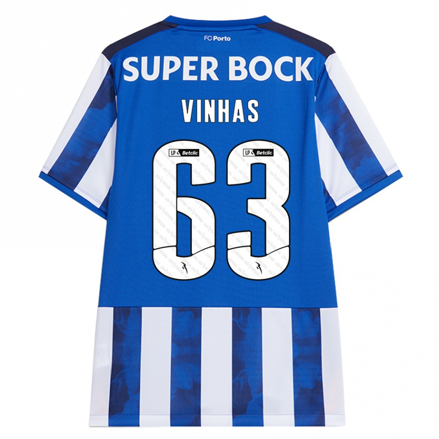 Kids Football David Vinhas #63 Blue White Home Jersey 2024/25 T-Shirt Australia