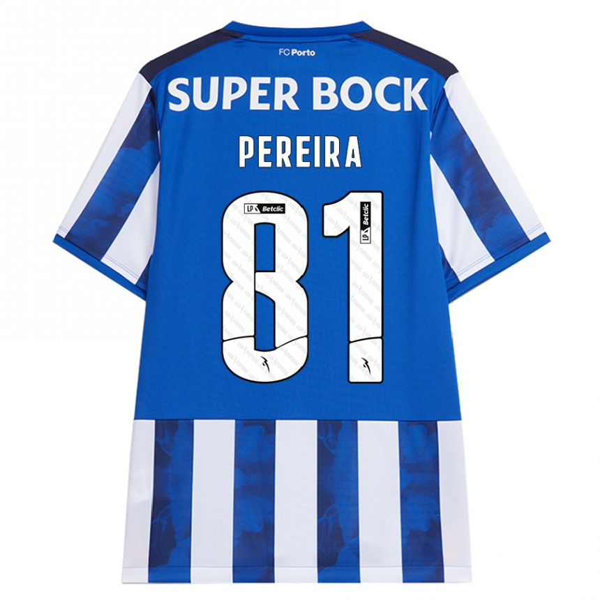 Kids Football Martim Pereira #81 Blue White Home Jersey 2024/25 T-Shirt Australia