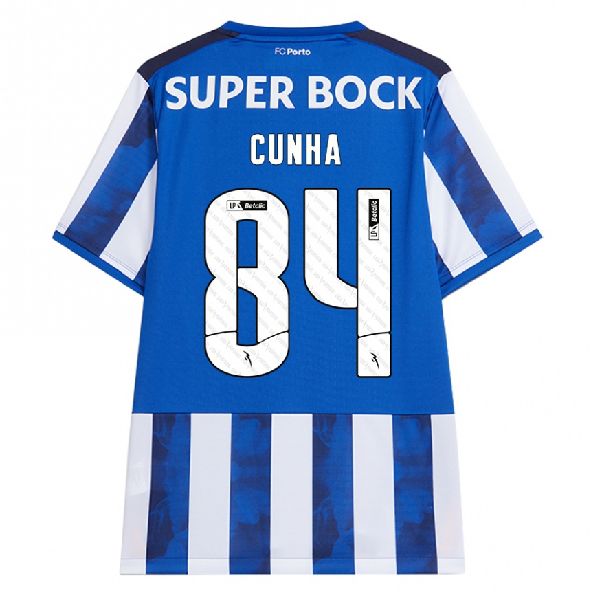 Kids Football Martim Cunha #84 Blue White Home Jersey 2024/25 T-Shirt Australia