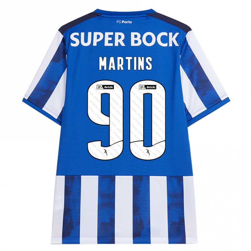 Kids Football Gil Martins #90 Blue White Home Jersey 2024/25 T-Shirt Australia