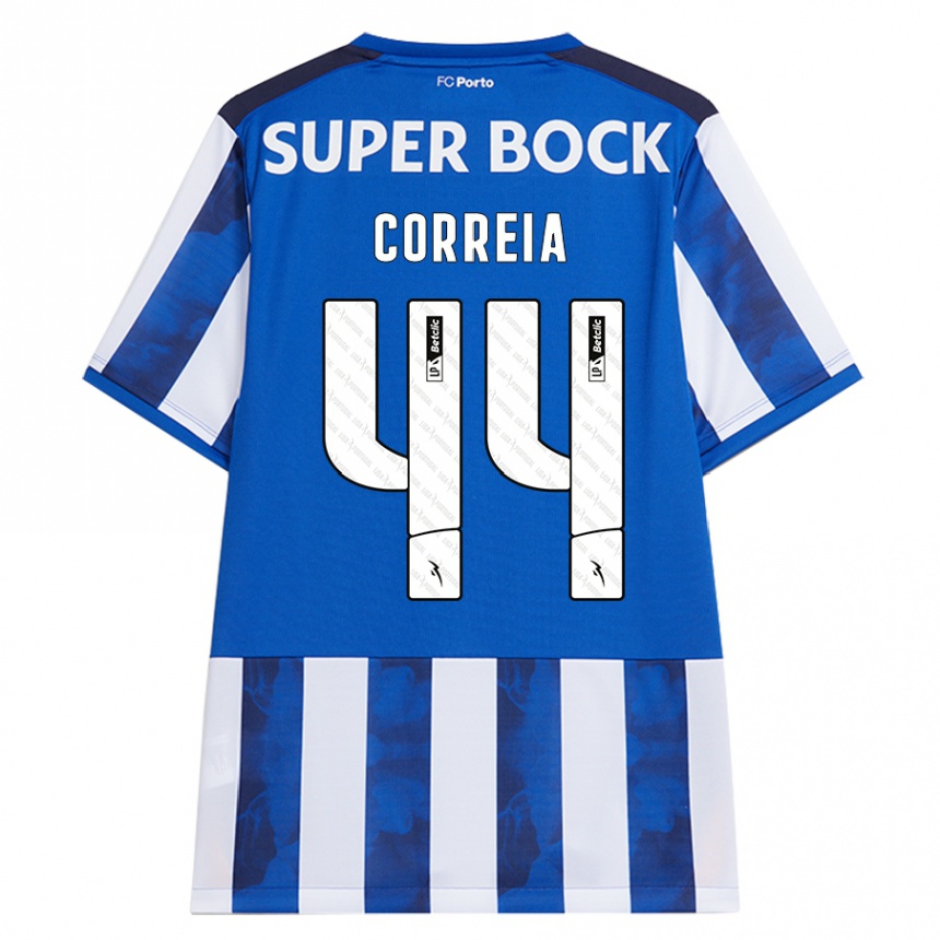 Kids Football Romain Correia #44 Blue White Home Jersey 2024/25 T-Shirt Australia