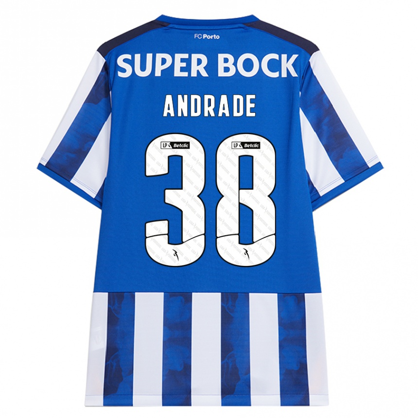 Kids Football Fernando Andrade #38 Blue White Home Jersey 2024/25 T-Shirt Australia