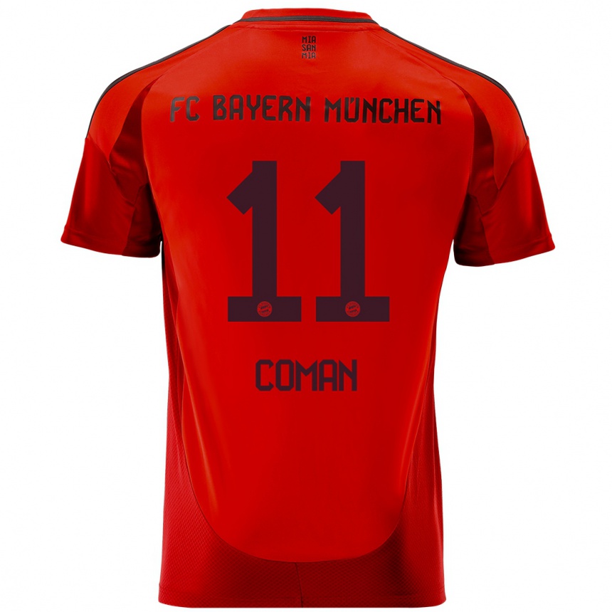 Kids Football Kingsley Coman #11 Red Home Jersey 2024/25 T-Shirt Australia