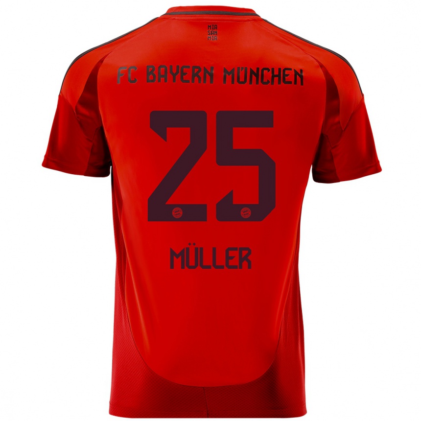 Kids Football Thomas Muller #25 Red Home Jersey 2024/25 T-Shirt Australia