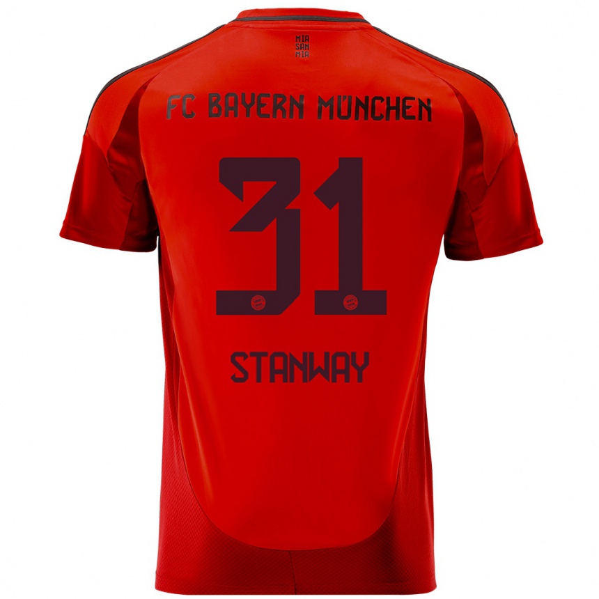 Kids Football Georgia Stanway #31 Red Home Jersey 2024/25 T-Shirt Australia