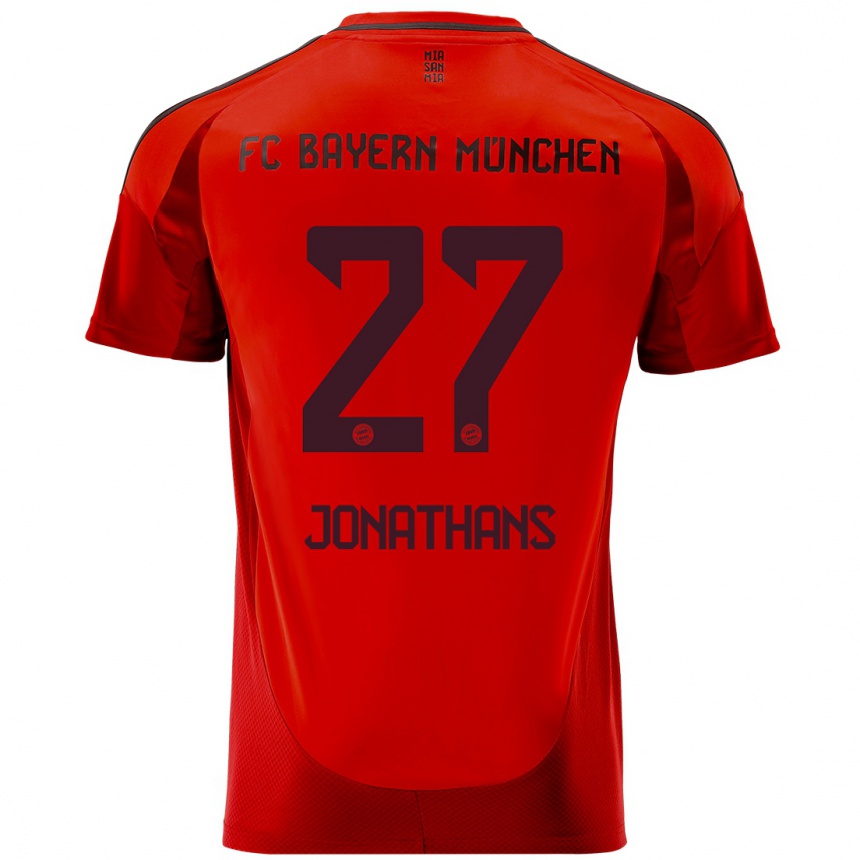 Kids Football David Jonathans #27 Red Home Jersey 2024/25 T-Shirt Australia