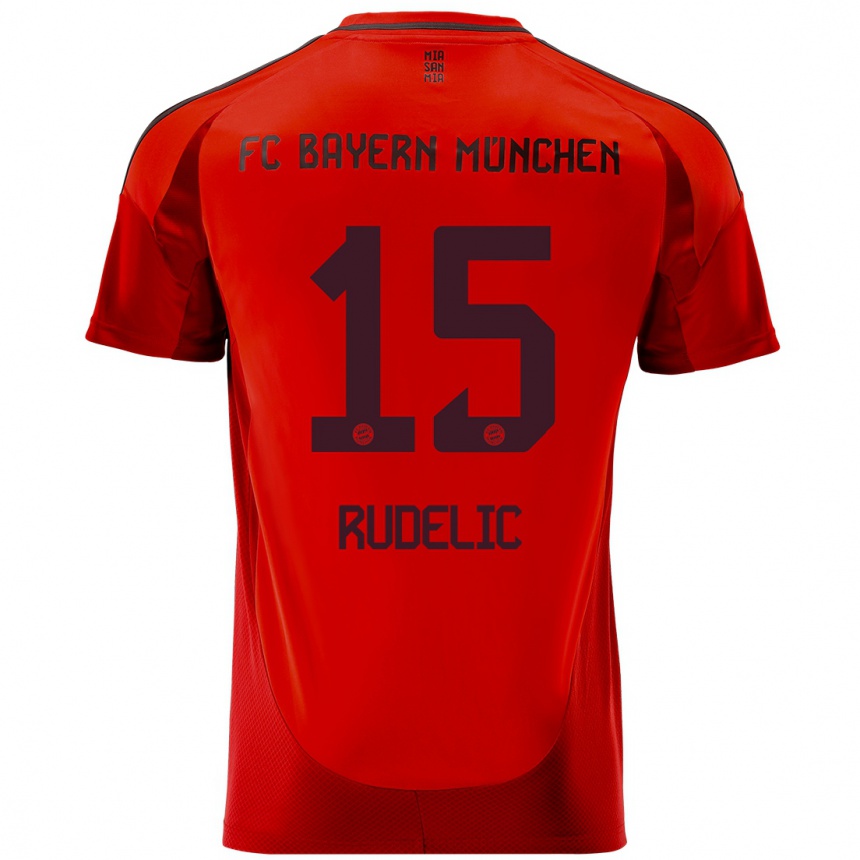 Kids Football Ivana Rudelic #15 Red Home Jersey 2024/25 T-Shirt Australia