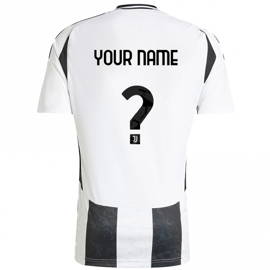 Kids Football Your Name #0 White Black Home Jersey 2024/25 T-Shirt Australia