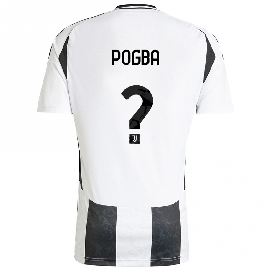 Kids Football Paul Pogba #0 White Black Home Jersey 2024/25 T-Shirt Australia