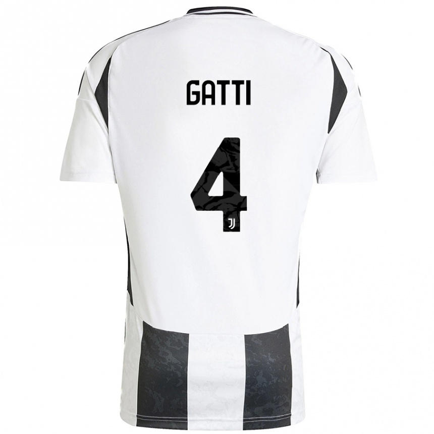 Kids Football Federico Gatti #4 White Black Home Jersey 2024/25 T-Shirt Australia