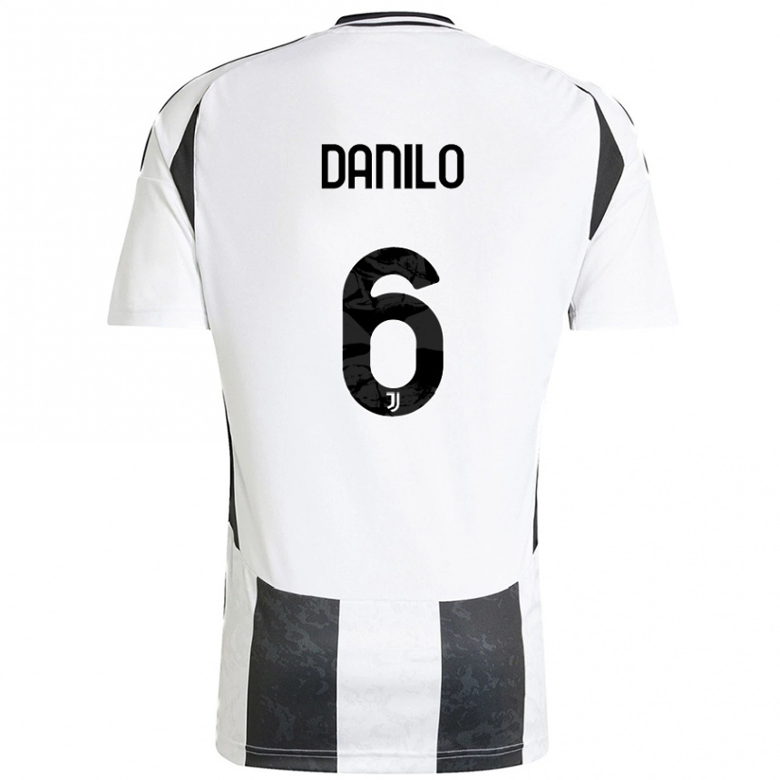 Kids Football Danilo #6 White Black Home Jersey 2024/25 T-Shirt Australia