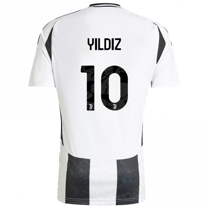 Kids Football Kenan Yildiz #10 White Black Home Jersey 2024/25 T-Shirt Australia