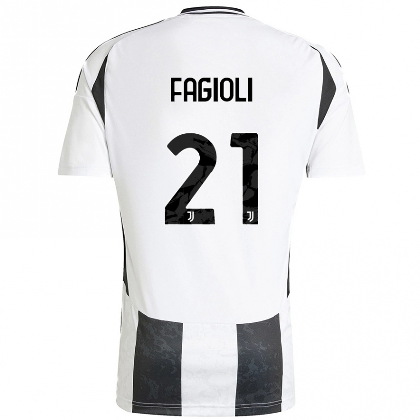 Kids Football Nicolo Fagioli #21 White Black Home Jersey 2024/25 T-Shirt Australia