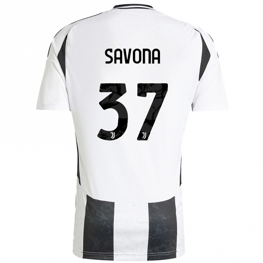 Kids Football Nicolo Savona #37 White Black Home Jersey 2024/25 T-Shirt Australia