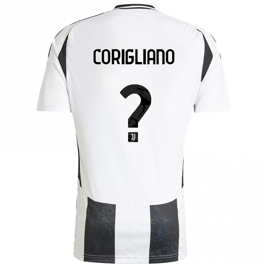 Kids Football Thomas Corigliano #0 White Black Home Jersey 2024/25 T-Shirt Australia