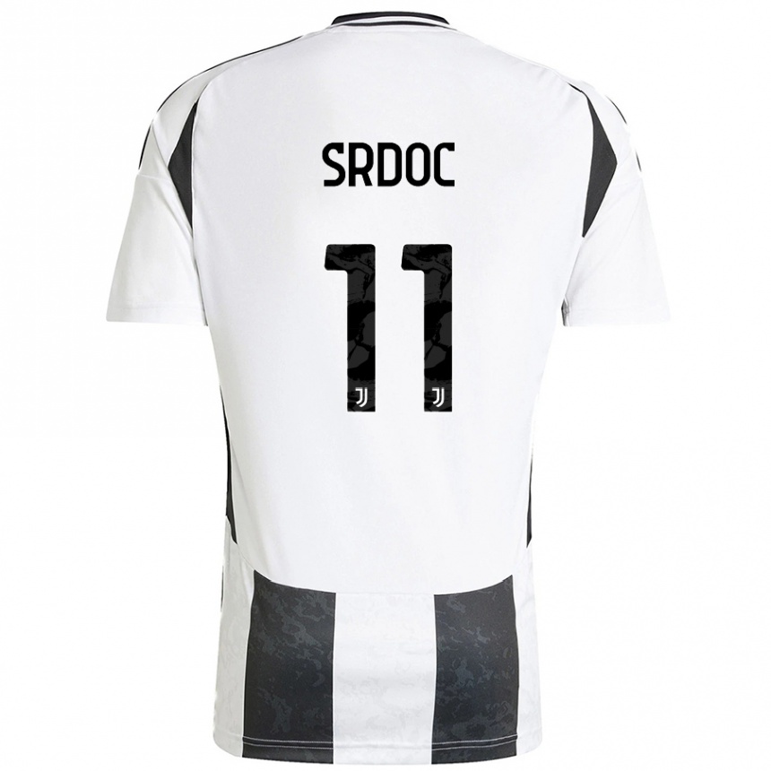 Kids Football Ivano Srdoc #11 White Black Home Jersey 2024/25 T-Shirt Australia