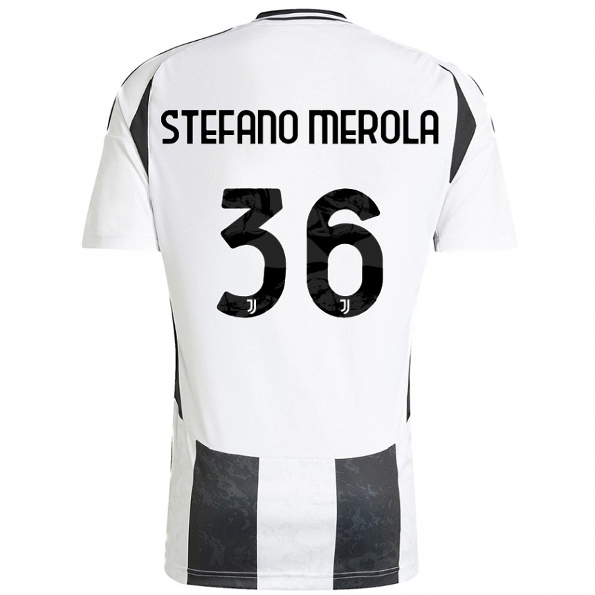 Kids Football Antonio Stefano Merola #36 White Black Home Jersey 2024/25 T-Shirt Australia