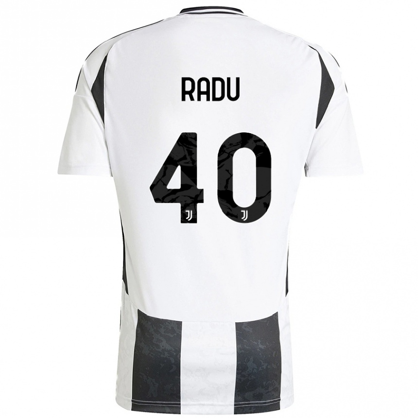 Kids Football Riccardo Radu #40 White Black Home Jersey 2024/25 T-Shirt Australia