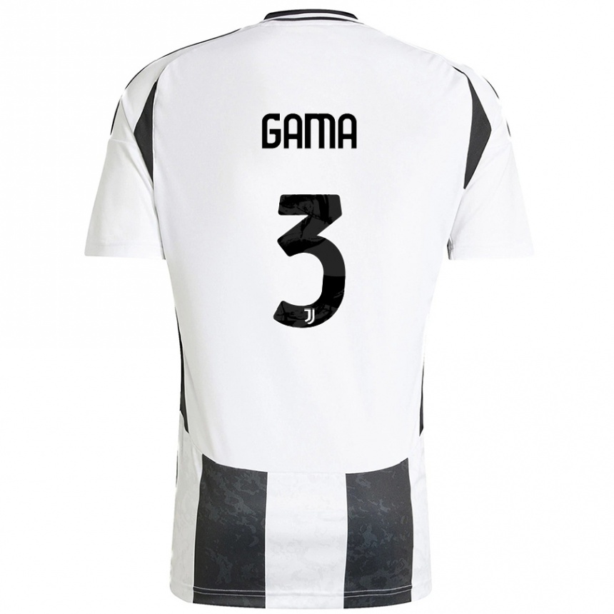 Kids Football Sara Gama #3 White Black Home Jersey 2024/25 T-Shirt Australia