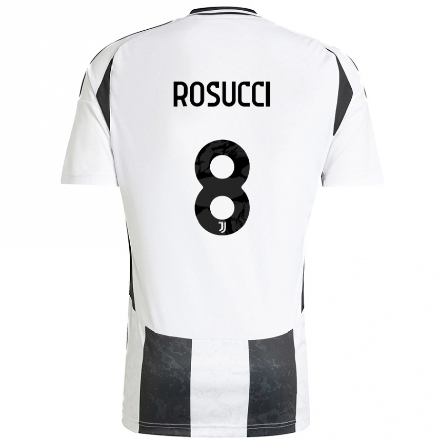 Kids Football Martina Rosucci #8 White Black Home Jersey 2024/25 T-Shirt Australia