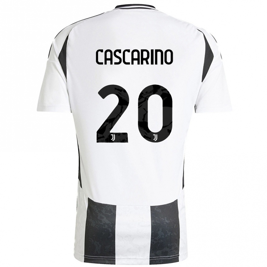 Kids Football Estelle Cascarino #20 White Black Home Jersey 2024/25 T-Shirt Australia