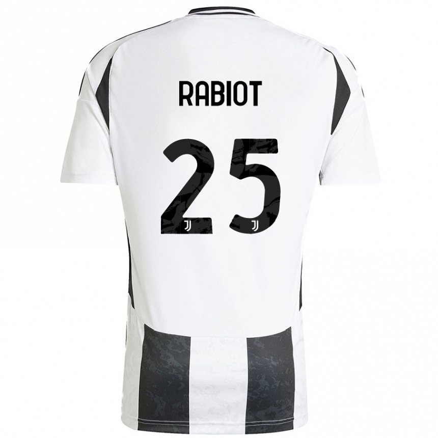 Kids Football Adrien Rabiot #25 White Black Home Jersey 2024/25 T-Shirt Australia