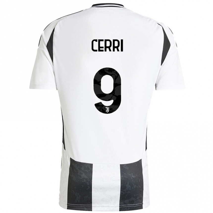 Kids Football Leonardo Cerri #9 White Black Home Jersey 2024/25 T-Shirt Australia