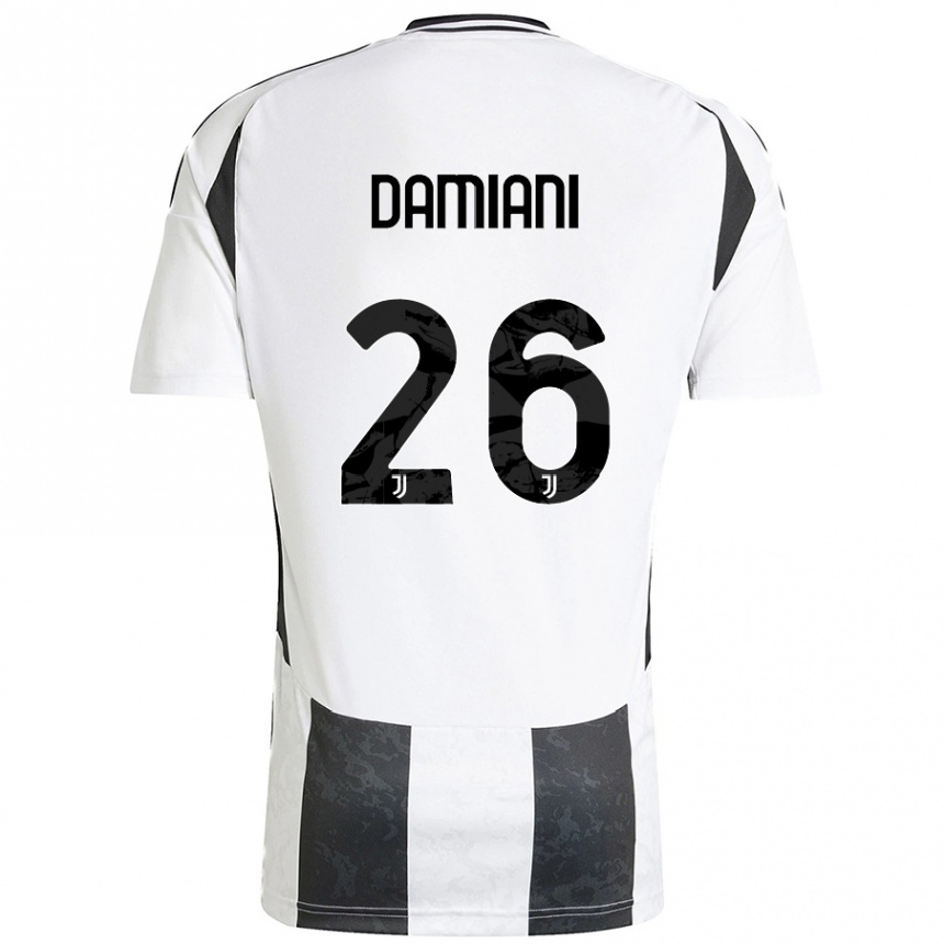 Kids Football Samuele Damiani #26 White Black Home Jersey 2024/25 T-Shirt Australia