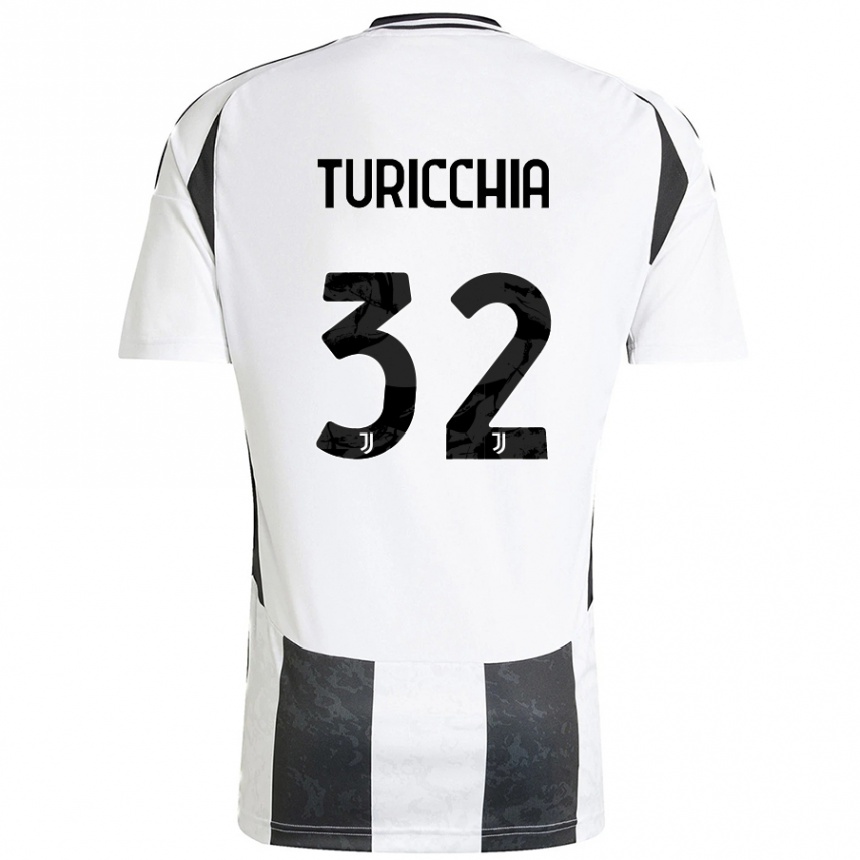 Kids Football Riccardo Turicchia #32 White Black Home Jersey 2024/25 T-Shirt Australia