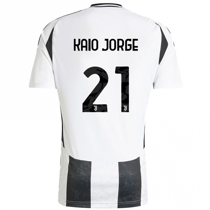 Kids Football Kaio Jorge #21 White Black Home Jersey 2024/25 T-Shirt Australia