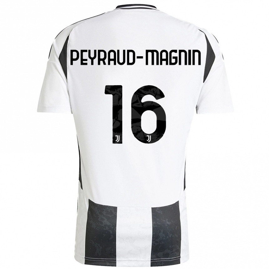 Kids Football Pauline Peyraud-Magnin #16 White Black Home Jersey 2024/25 T-Shirt Australia