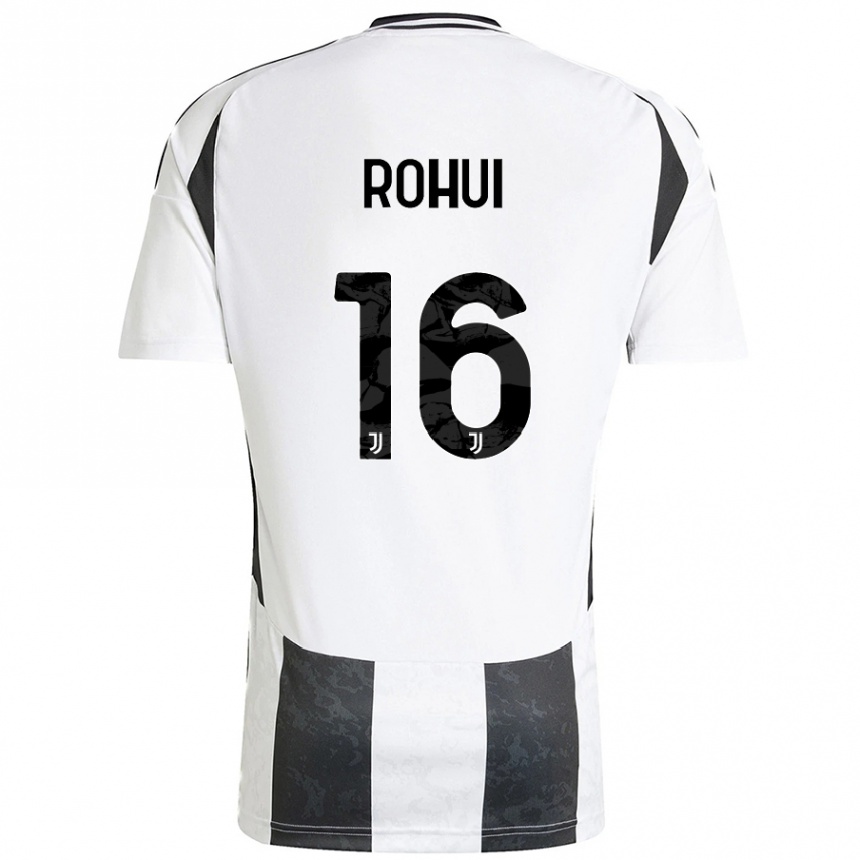 Kids Football Jonas Rohui #16 White Black Home Jersey 2024/25 T-Shirt Australia