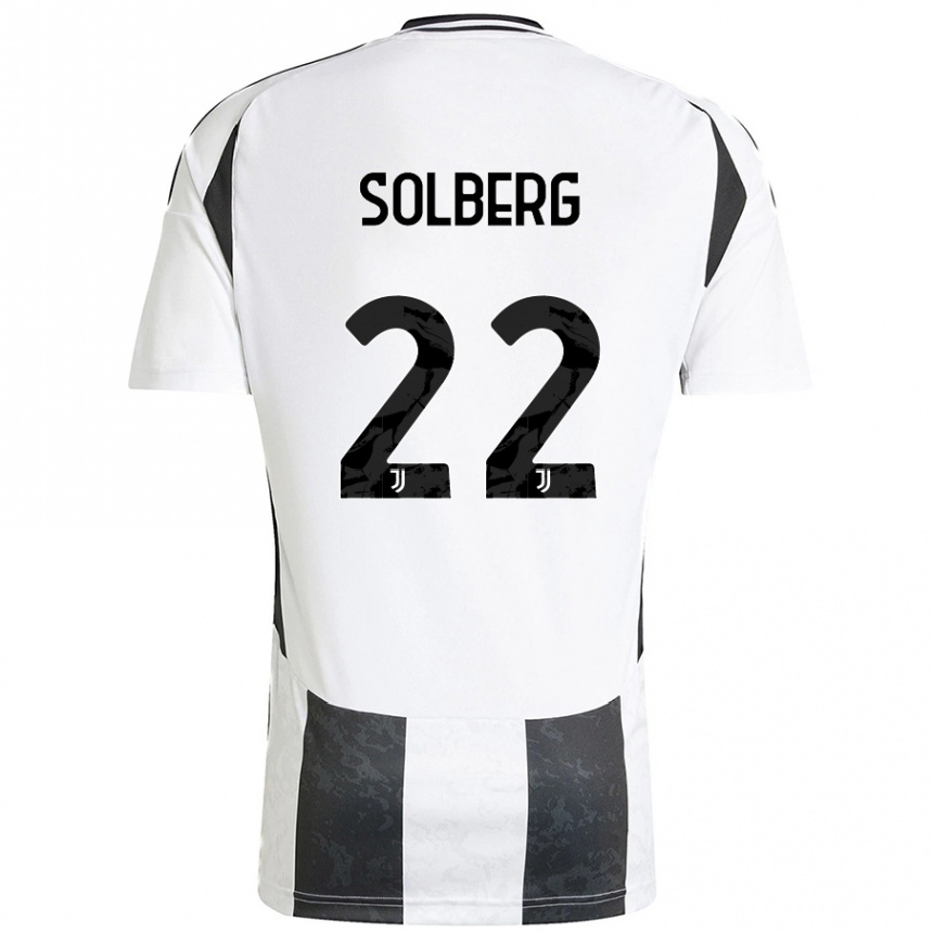 Kids Football Elias Solberg #22 White Black Home Jersey 2024/25 T-Shirt Australia