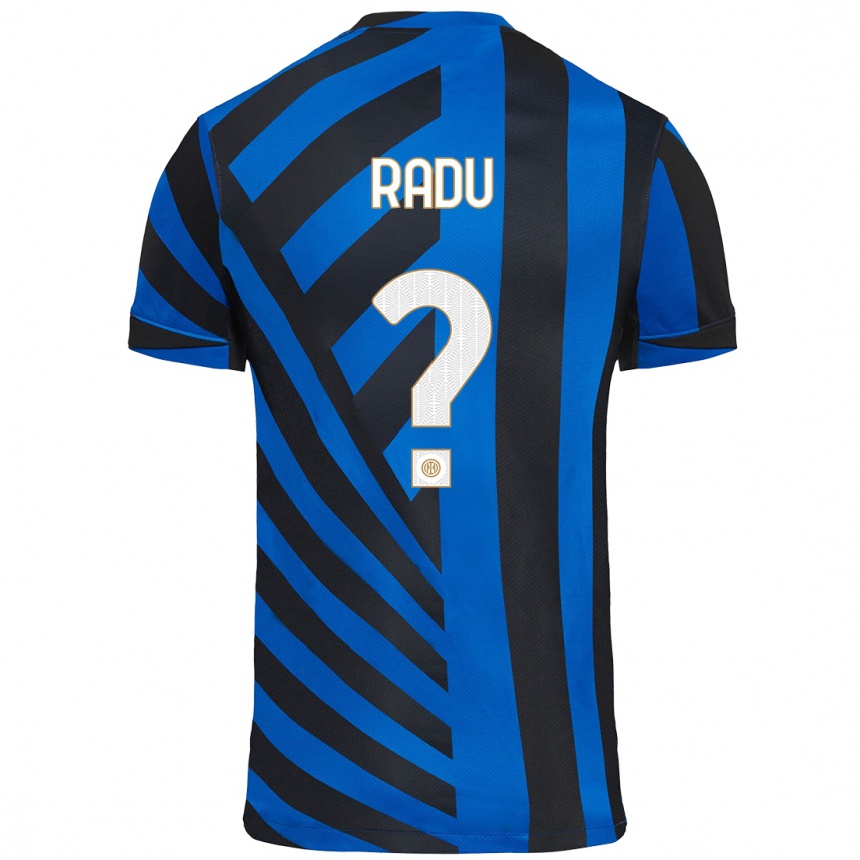 Kids Football Andrei Radu #0 Blue Black Home Jersey 2024/25 T-Shirt Australia