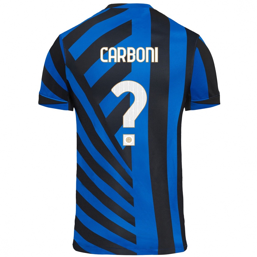 Kids Football Franco Carboni #0 Blue Black Home Jersey 2024/25 T-Shirt Australia