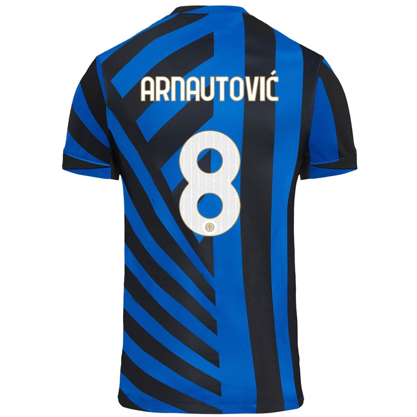 Kids Football Marko Arnautovic #8 Blue Black Home Jersey 2024/25 T-Shirt Australia