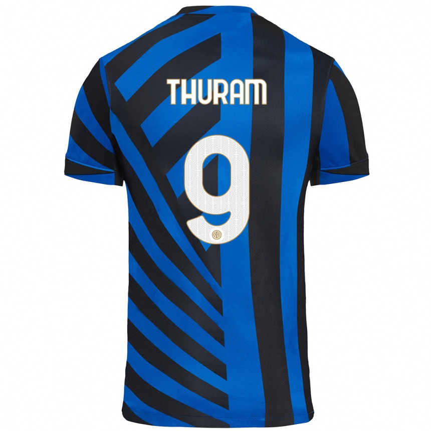 Kids Football Marcus Thuram #9 Blue Black Home Jersey 2024/25 T-Shirt Australia