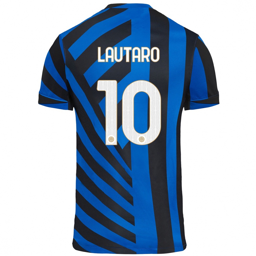 Kids Football Lautaro Martinez #10 Blue Black Home Jersey 2024/25 T-Shirt Australia