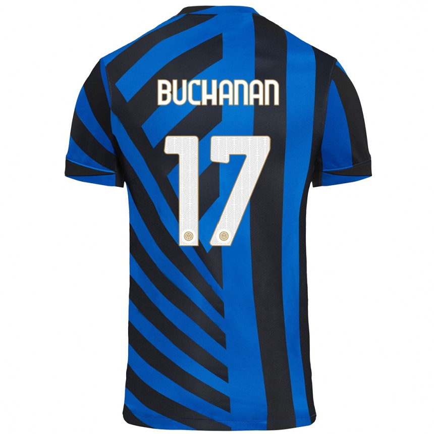 Kids Football Tajon Buchanan #17 Blue Black Home Jersey 2024/25 T-Shirt Australia