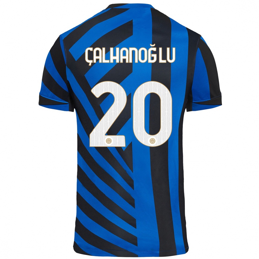 Kids Football Hakan Calhanoglu #20 Blue Black Home Jersey 2024/25 T-Shirt Australia