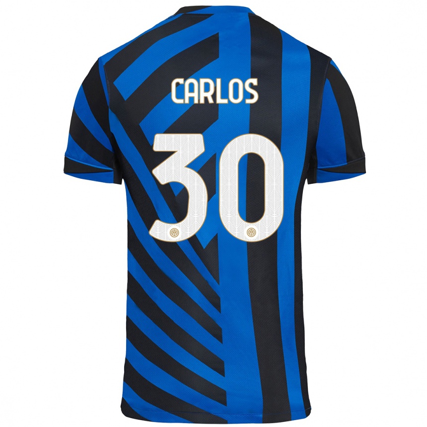 Kids Football Carlos Augusto #30 Blue Black Home Jersey 2024/25 T-Shirt Australia