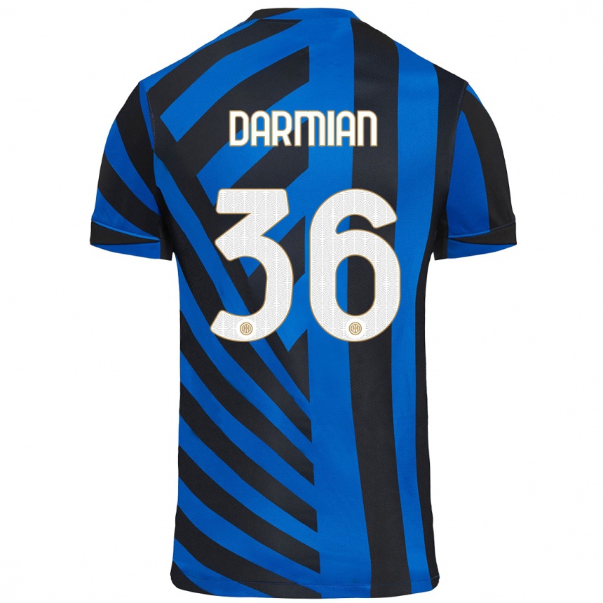 Kids Football Matteo Darmian #36 Blue Black Home Jersey 2024/25 T-Shirt Australia