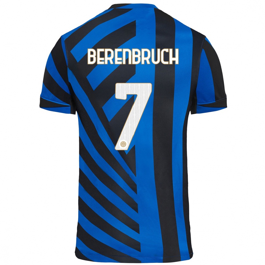 Kids Football Thomas Berenbruch #7 Blue Black Home Jersey 2024/25 T-Shirt Australia