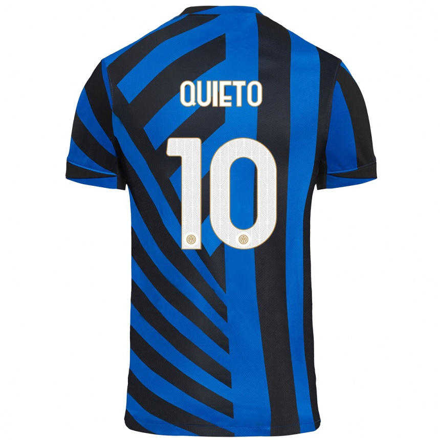 Kids Football Daniele Quieto #10 Blue Black Home Jersey 2024/25 T-Shirt Australia